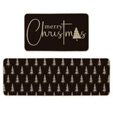 Artoid Mode black Xmas Tree kitchen mats 17x29 with festive floor protection and style