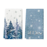 Artoid Mode blue Xmas tree snowflake towels for quick kitchen drying