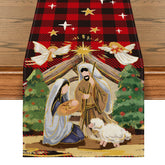 Artoid Mode buffalo plaid table runner brightens festive dining spaces