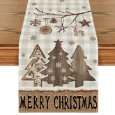 Artoid Mode buffalo plaid wood Xmas trees ornament elevating holiday table