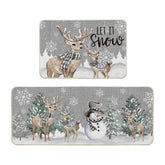 Artoid Mode deer tree let it snow 24x35 mat adds festive charm to kitchens and entryways.