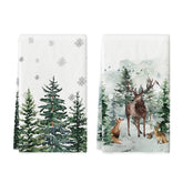 Artoid Mode elk trees snow kitchen towel in festive 18x26 size for holiday drying and cleaning
