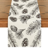 Artoid Mode fir pine cone table runner enhances festive dining ambiance