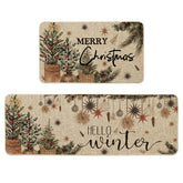 Artoid Mode holly ornament kitchen mat 17x29 with non-slip backing for safer, stylish floors.