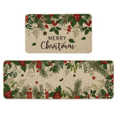 Artoid Mode Leaves Holly Merry Christmas kitchen mat 17x29 adds festive decor and floor protection