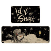 Artoid Mode Let It Snow snowflake snowman mat, 17x29, festive decor and floor protection.