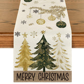 Artoid Mode Pine Trees Snowflake table runner enhances festive tables