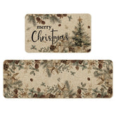 Artoid Mode pinecone tree ornament kitchen mat 17x29 adds festive style and floor protection.
