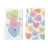 Artoid Mode pink heart towel front design for Valentine ambiance and gifting.