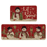 Artoid Mode red Let It Snow snowman cardinal kitchen mat 17x29 adds festive decor and floor protection