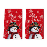 Artoid Mode Red Snowman towel front view for festive dish drying.