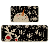 Artoid Mode Snowman Deer Mats 17x29 front view adds festive charm while protecting floors.