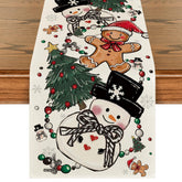 Artoid Mode Snowman Gingerbread Table Runner adds festive charm to winter tables.
