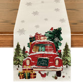 Artoid Mode table runner pattern closeup highlights vibrant colors for festive table settings.