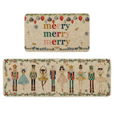 Artoid Mode watercolor nutcrackers kitchen mat 17x29 with non-slip base