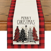 Artoid Mode watercolor pattern closeup highlights festive trees for holiday table decor.