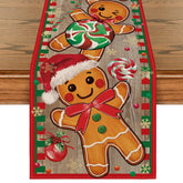 Artoid Mode wood gingerbread table runner adds festive warmth to holiday meals.