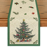Artoid Mode Xmas Tree Gift green table runner for festive dining and surface protection.