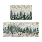 Artoid Mode Xmas trees deer snowflakes 24x35 mat with non-slip backing for safe entryways.