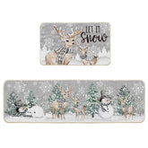 Artoid Mode Xmas trees and deer kitchen mat 17x29 provides decorative floor protection.