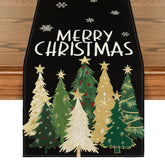 Artoid Mode Xmas trees snowflakes table runner protects your table while adding festive flair.