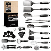 Asani 25-piece utensil set solid turner for precise flipping with durable stainless steel