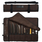 Asaya Canvas Chef Knife Roll showing 10 slots for organized travel and quick access