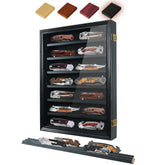 ASmileIndeep pocket knife display case front view shows organized storage