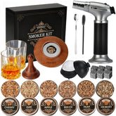 Asovnis whiskey smoker kit with torch and ebony handle for premium cocktails.
