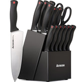 Astercook built-in sharpener knife block ready for quick edge maintenance.