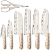 Astercook 8-inch chef knife with safe ceramic coating providing rust resistance and smooth slicing