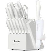 Astercook knife set block and sharpener keeps blades organized for quick meal prep