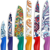 Astercook Paisley pattern knife set cover displayed in gift-ready packaging for gifting.