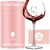 Astonlink monogram wine glass with initials for a chic personalized gift.