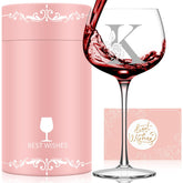 Astonlink monogram wine glass with initial for a personalized gift.