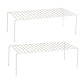 ASTOTSELL Kitchen Cupboard Organiser 2 Pack front view showing compact metal shelves for storage