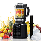 Astralship glass blender with tamper for smooth, even blends at home.