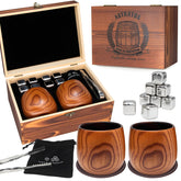 Astratos charred wooden bourbon glass showcases natural grain for handcrafted charm.