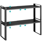 Astrorhine expandable cabinet shelf extended to fit versatile storage