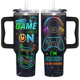 AT2Z Global 40oz game tumbler with handle for easy on-the-go gaming.
