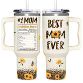 AT2Z GLOBAL Mom tumbler with handle for easy on-the-go sipping.