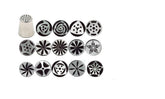 Ateco One Step Flower Russian Tube Set with stainless tips for detailed petals and ruffles