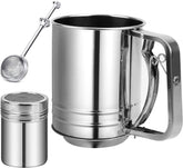 ATPWONZ flour sifter in stainless steel, general product shot for even baking prep.
