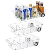 Attelite fridge organizer on wheels with clear drawers for easy visibility