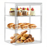 Attelite pastry display case front view showing clear visibility of baked goods