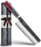 Atumuryou JPCK nakiri knife 7-inch blade close-up for precise vegetable prep.