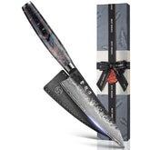 Atumuryou JPCK VG10 core Damascus blade for precise cuts.
