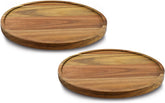 AUAM 9-inch acacia lazy susan main view highlighting wood grain and space-saving cabinet storage.
