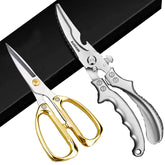 AUDAMI stainless steel kitchen scissors with heavy-duty design for versatile cutting tasks.