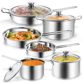 Aufranc 10-piece set with ergonomic handles for easy stove-top maneuvering
